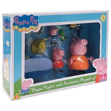 Familia Peppa Pig con accesorios  |  Bandai