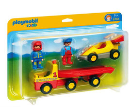 Playmobil 1.2.3 Coche de Carreras con Transporte